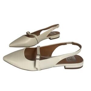 Dolce Vita DV White Slingback Flats Pointed Toe Buckle Women’s 7.5